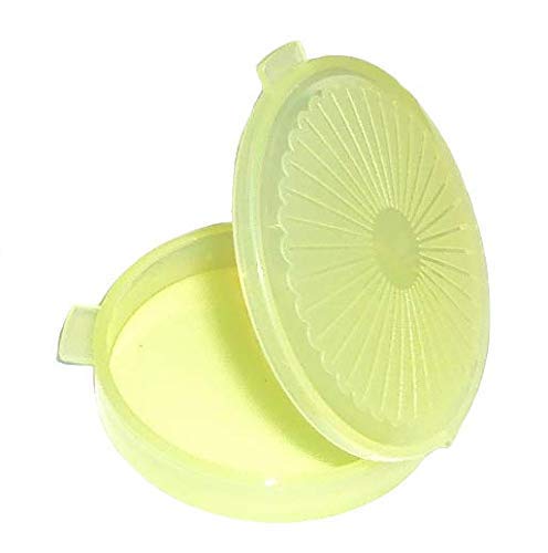 Tupperware Mini Clamshell Pill Keeper Round Pocket Container Sheer Green